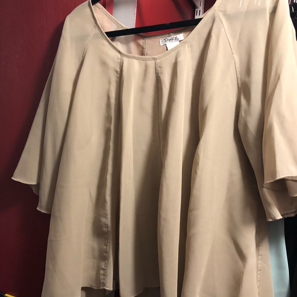 Tan sheer blouse